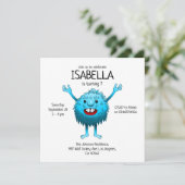 Invitation d'anniversaire de monstre mignon et duv (Debout devant)