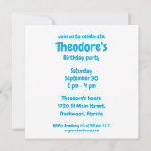 Invitation d'anniversaire de monstre mignon et duv (Dos)
