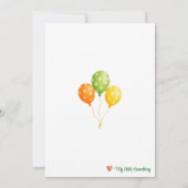 Invitation d'anniversaire de monstre vert mignon (Dos)