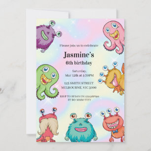 Invitation d'anniversaire de monstres magiques