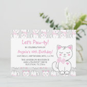 Invitation d'anniversaire de Motif de chats (Debout devant)