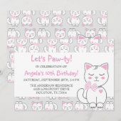 Invitation d'anniversaire de Motif de chats (Devant / Derrière)