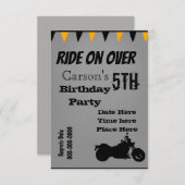 Invitation d'anniversaire de moto (Devant / Derrière)