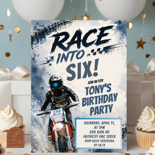 Invitation d'anniversaire de moto cross