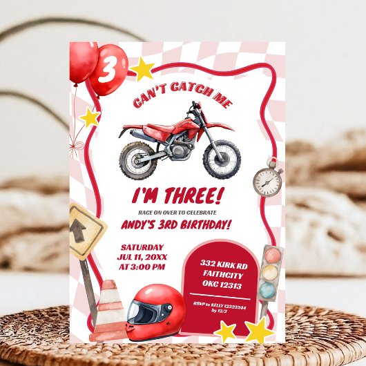 Invitation d'anniversaire de moto cross