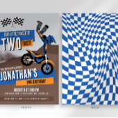 Invitation d'anniversaire de moto de terre rapide 