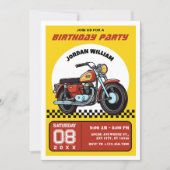 Invitation d'anniversaire de moto Retro (Devant)