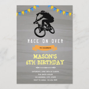 Invitation d'anniversaire de moto tout-terrain