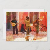 Invitation d'anniversaire de musiciens de rue joua (Dos)