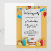 invitation d'anniversaire de naissance de garçon r (Devant / Derrière)