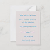 Invitation d'anniversaire de naissance de la petit (Dos)