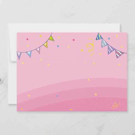 Invitation d'anniversaire de naissance de la petit (Dos)