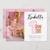 Invitation d'anniversaire de naissance de la petit (Devant / Derrière)