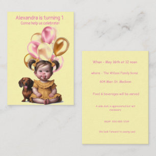 Invitation d'anniversaire de naissance de la petit