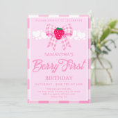 Invitation d'anniversaire de naissance Strawberry (Debout devant)