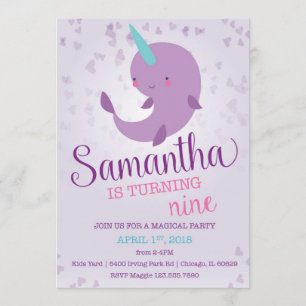 Invitation d'anniversaire de Narwhal