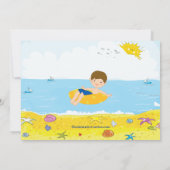 Invitation d'anniversaire de natation de garçon de (Dos)