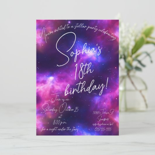 Invitation d'anniversaire de Nebula (Debout devant)