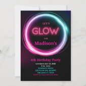 Invitation d'anniversaire de Neon Glow (Devant)
