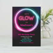 Invitation d'anniversaire de Neon Glow (Debout devant)