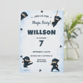 Invitation d'anniversaire de Ninja (Debout devant)