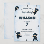 Invitation d'anniversaire de Ninja (Devant / Derrière)