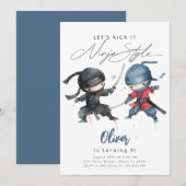 Invitation d'anniversaire de ninja Invitation d'an (Devant / Derrière)