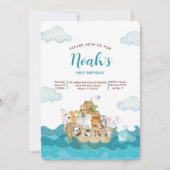 Invitation d'anniversaire de Noah's Ark. (Devant)