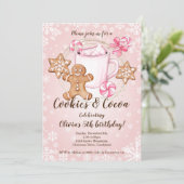 Invitation d'anniversaire de Noël avec biscuits et (Debout devant)