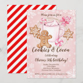 Invitation d'anniversaire de Noël avec biscuits et (Devant / Derrière)