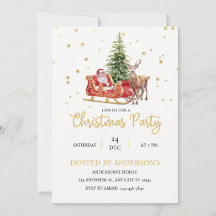 Invitation d'anniversaire de Noël avec un Père Noë