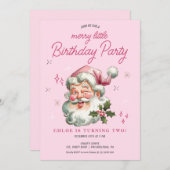 Invitation d'anniversaire de Noël de la fille Joye (Devant / Derrière)