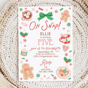 Invitation d'anniversaire de Noël Fille Oh Snap