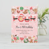 Invitation d'anniversaire de Noël pour 4 ans (Debout devant)