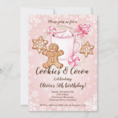 Invitation d'anniversaire de Noël pour biscuits et (Devant)