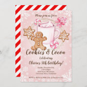 Invitation d'anniversaire de Noël pour biscuits et (Devant / Derrière)