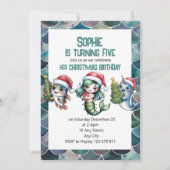 Invitation d'anniversaire de Noël pour enfant Sirè (Devant)