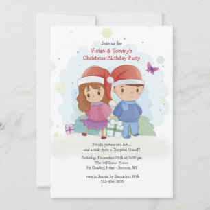 Invitation d'anniversaire de Noël pour enfants