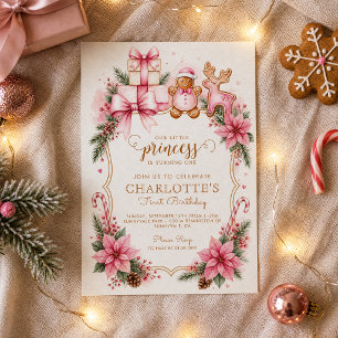 Invitation d'anniversaire de Noël pour le 1er anni