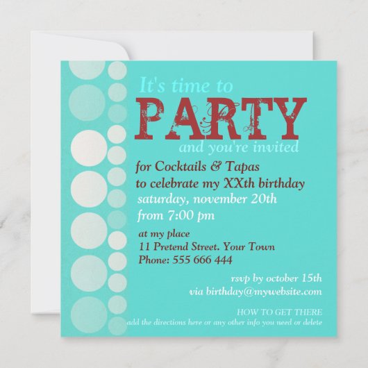 Invitation d'anniversaire de notes musicales (Dos)