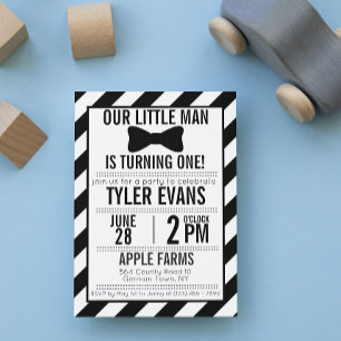 Invitation d'anniversaire de notre Little Man Bowt