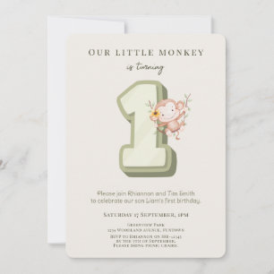 Invitation d'anniversaire de notre petit singe 1 a