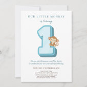 Invitation d'anniversaire de notre petit singe ble (Devant)