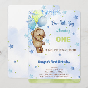 Invitation d'anniversaire de nounours