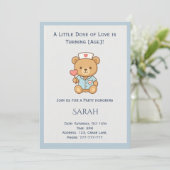 Invitation d'anniversaire de nounours infirmière (Debout devant)