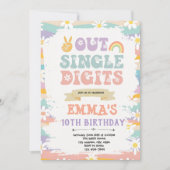 Invitation d'anniversaire de paix à un chiffre (Devant)