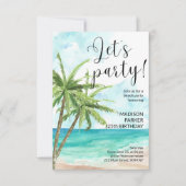 Invitation d'anniversaire de Palm Beach (Devant)