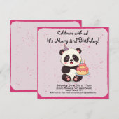 Invitation d'anniversaire de Panda (Devant / Derrière)