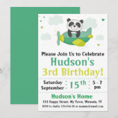 Invitation d'anniversaire de panda (Devant / Derrière)