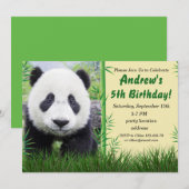 Invitation d'anniversaire de panda (Devant / Derrière)